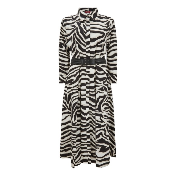 MaxMara Arabba Zebra Print Poplin Shirt Dress | Size 10 | NWT - Picture 2 of 10